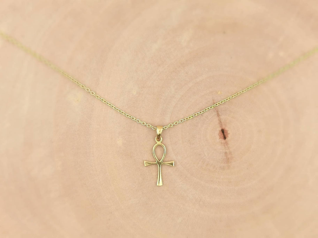 Ancient Tribal Christian Cross Pendant - 18k Gold Plated