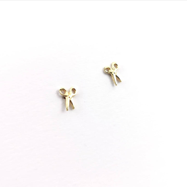 Tiny Scissor Stud Earrings — 18k Gold Plated