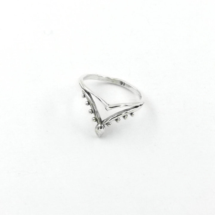 Oriental V  Boho Ring - 925 Silver