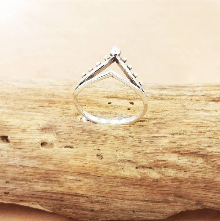 Oriental V  Boho Ring - 925 Silver