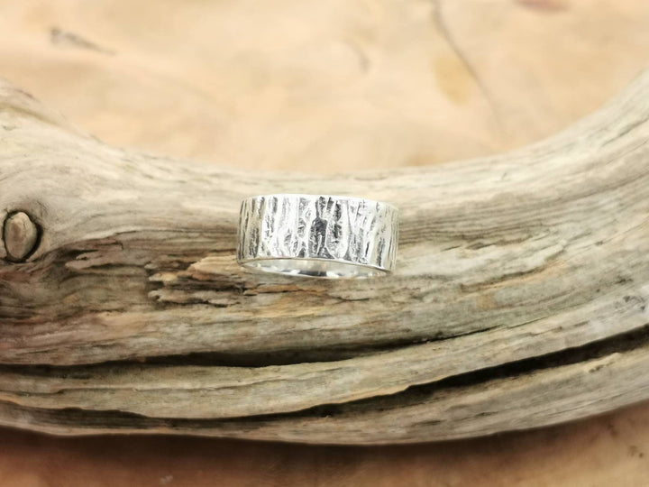 Thick Hammered Brutalist Ring — 925 Silver