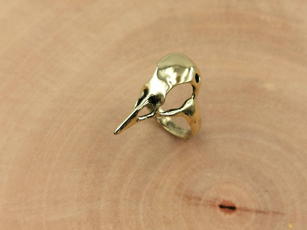 Bird Skull Ring — Brass