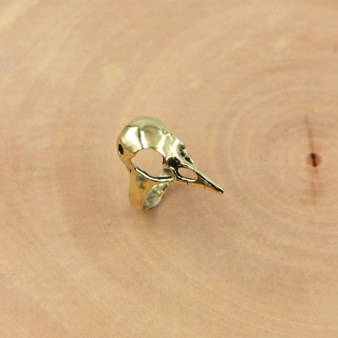 Bird Skull Ring — Brass