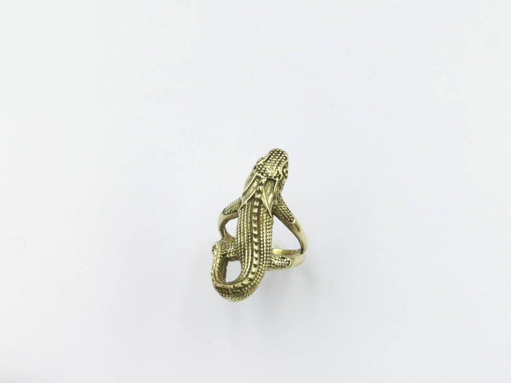 Large Lizard Ring — Brass