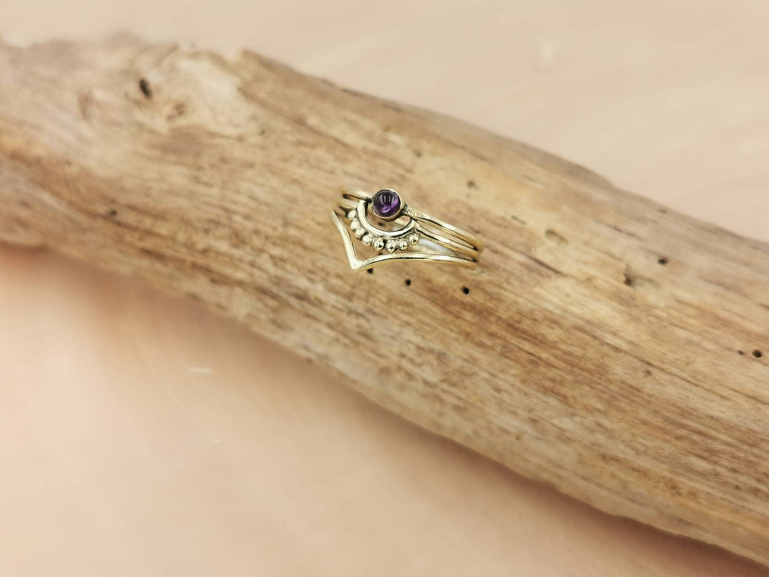Boho Dainty Ring with Stone