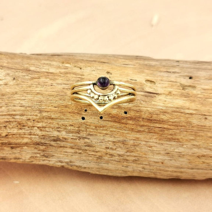 Boho Dainty Ring with Stone