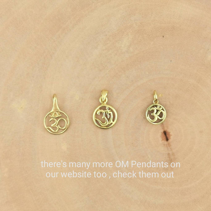 Tiny Circular Om Charm with Chain — 18k Gold Plated