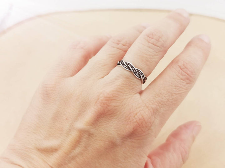 Celtic Braided Unisex Ring 925 Silver
