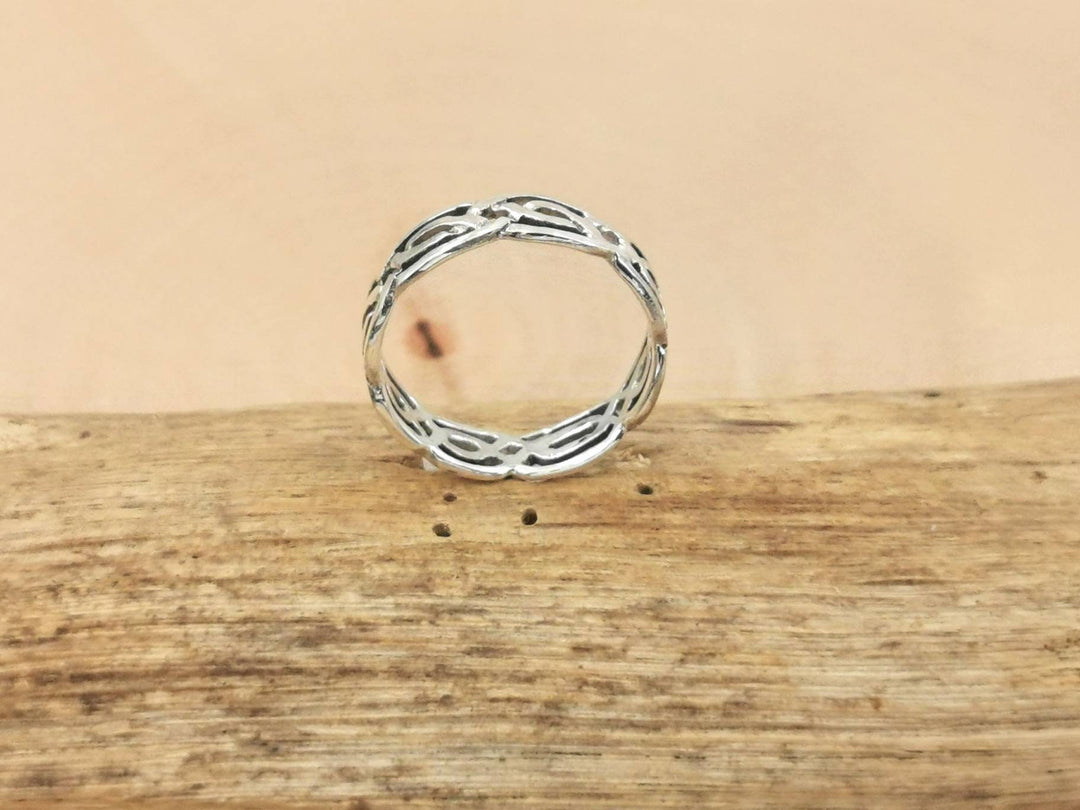 Celtic Pattern Band Ring — 925 Silver