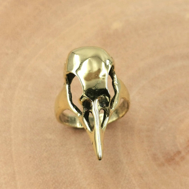 Bird Skull Ring — Brass
