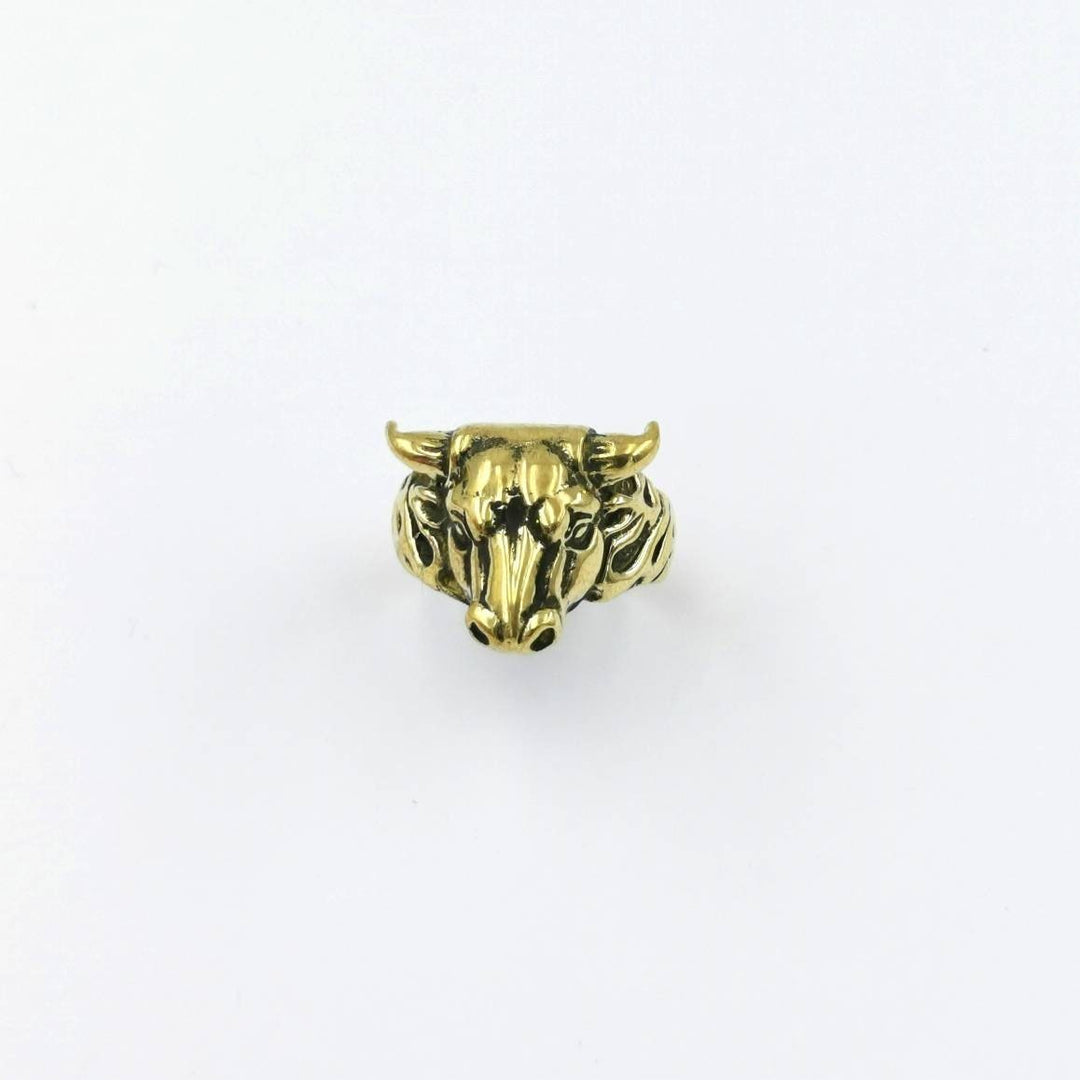 Golden Bull Head Ring