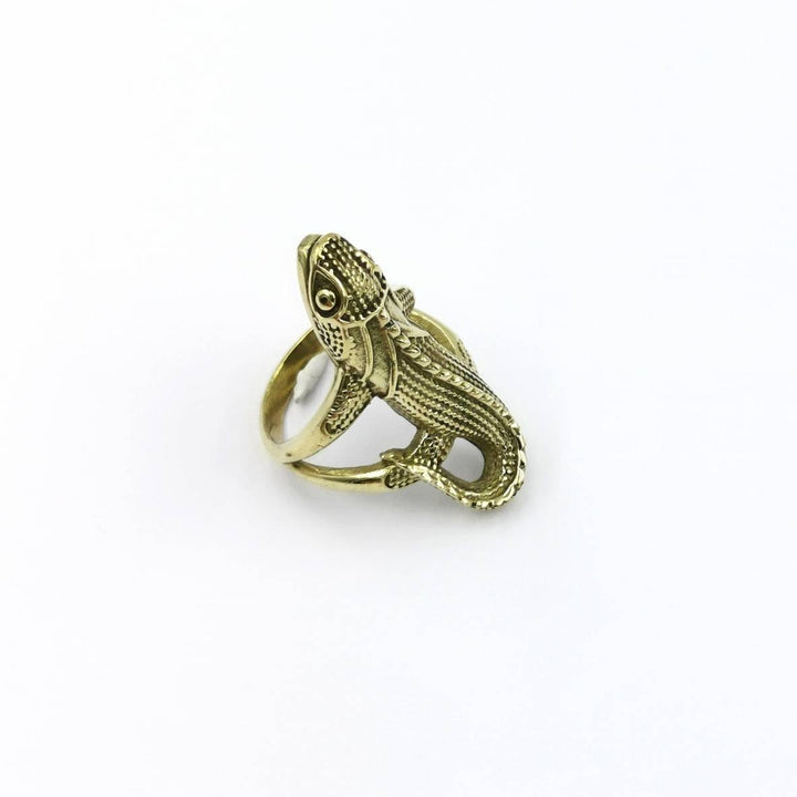 Large Lizard Ring — Brass