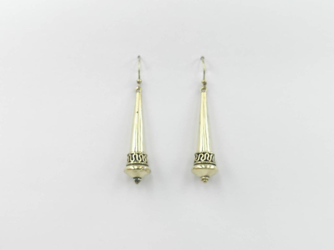 Long Golden Tribal Hanging Earrings