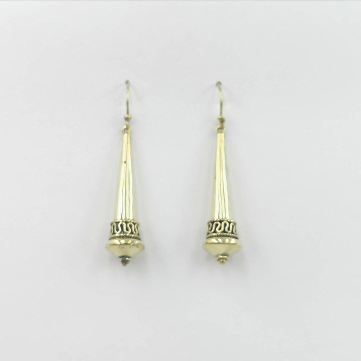 Long Golden Tribal Hanging Earrings
