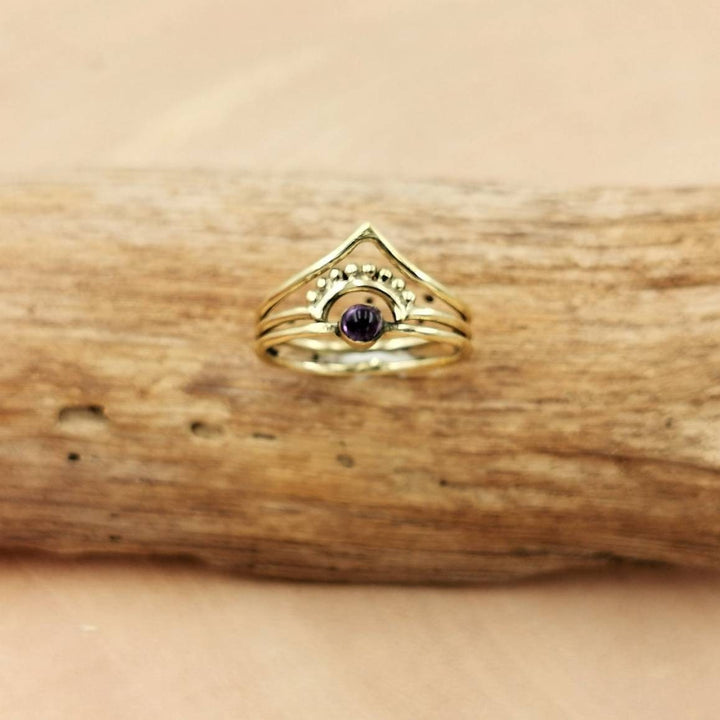Boho Dainty Ring with Stone