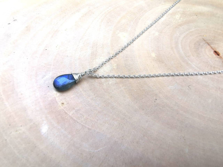 Labradorite Drop Charm Pendant