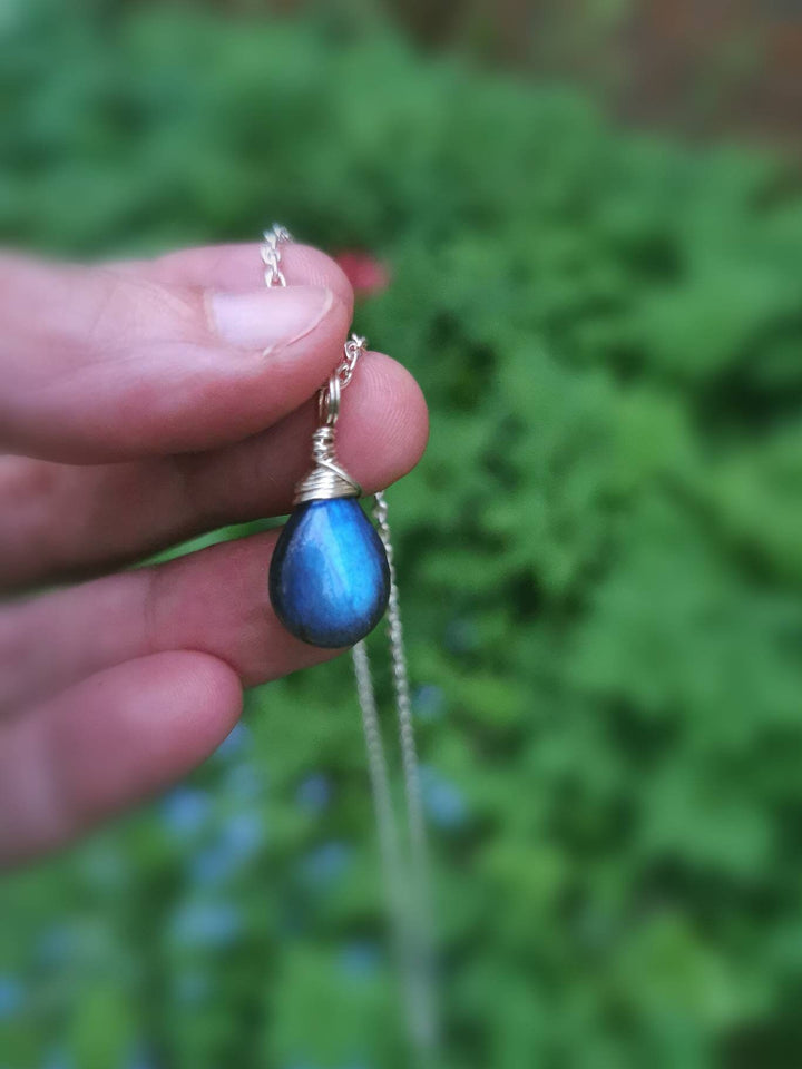 Labradorite Drop Charm Pendant