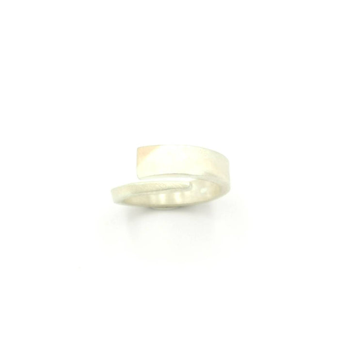 Solid 925 Silver Ring Adjustable with 18K Gold Detail and Matte Finishing