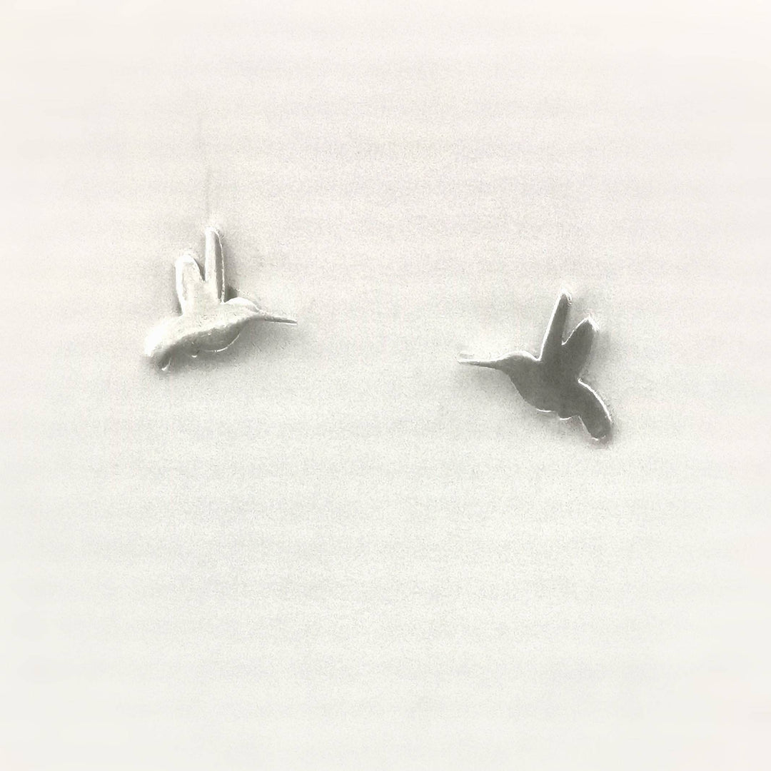 Tiny Hummingbird Studs — 925 Silver
