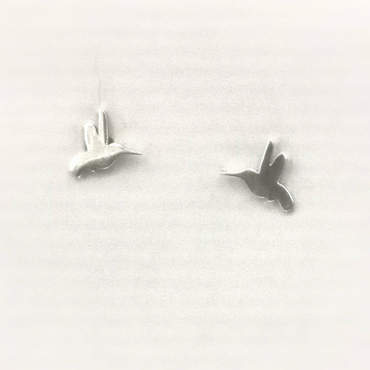 Tiny Hummingbird Studs — 925 Silver