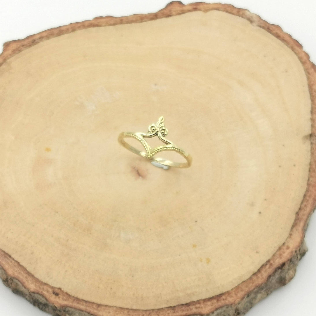 Golden Crown Dainty Ring