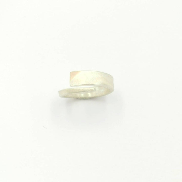 Solid 925 Silver Ring Adjustable with 18K Gold Detail and Matte Finishing