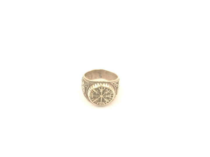 Vegvisir Signet Ring Gold, Fraternity Rune Ring — Brass