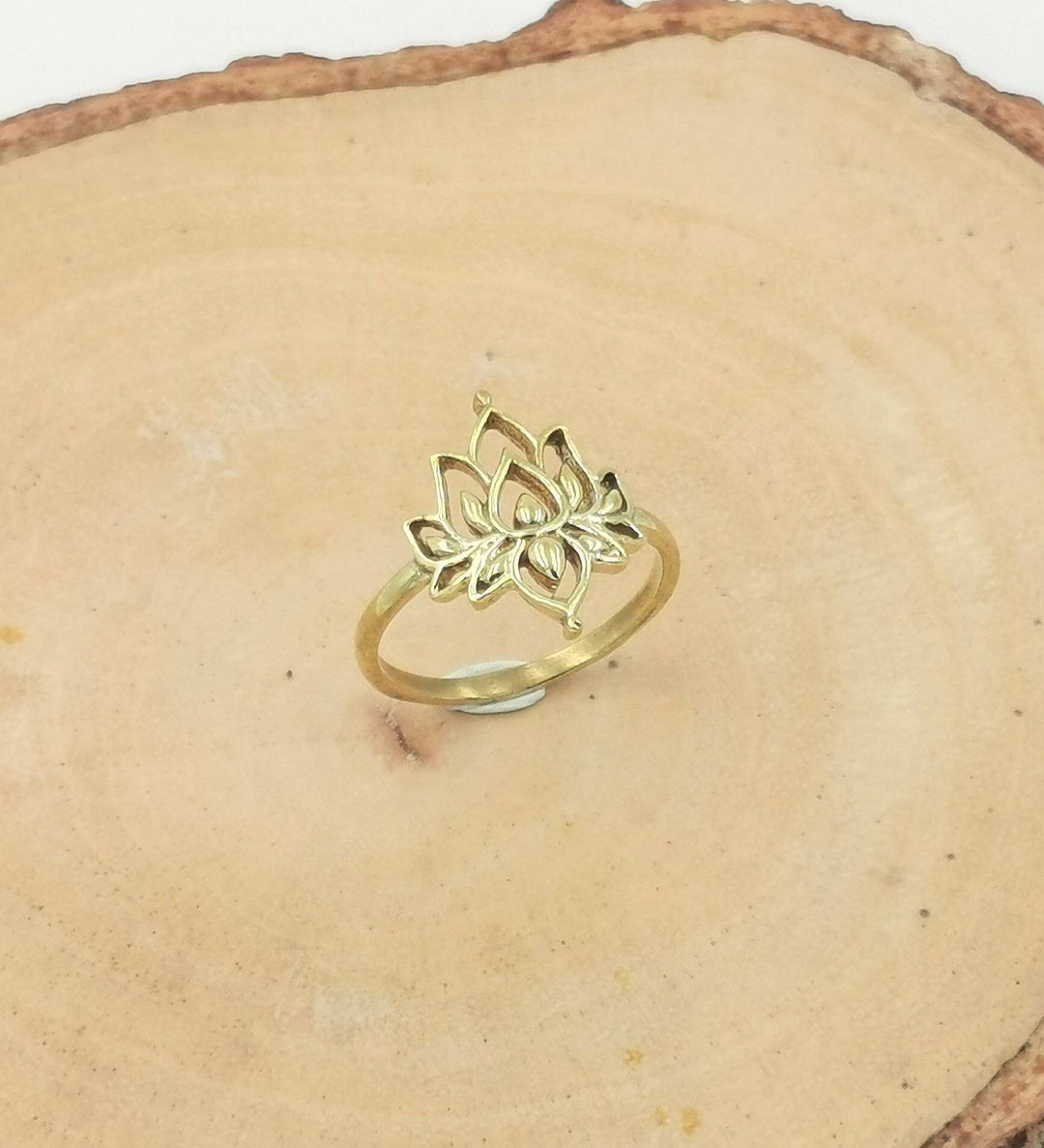 Boho Lotus Flower Gold Ring
