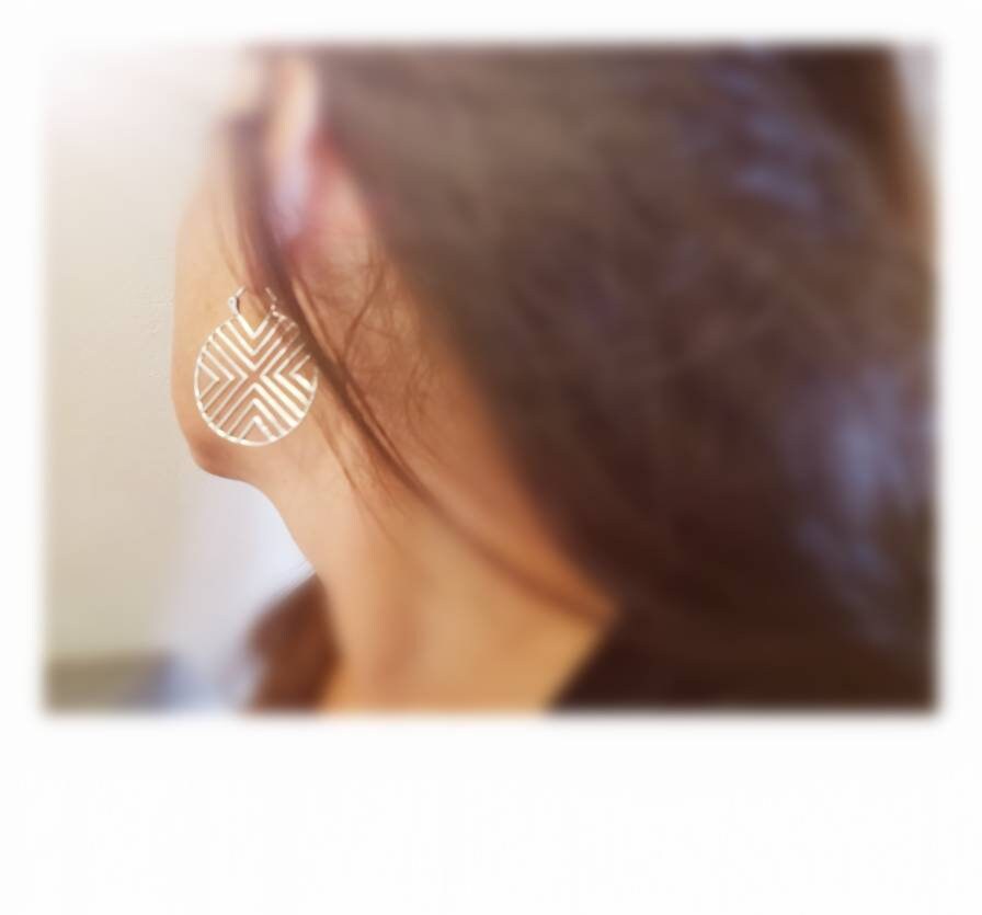 Geometric Boho Hoop Earrings — 925 Silver