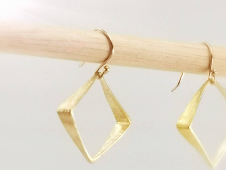 Irregular 3D Square Earrings 925 Silver with Matte Finishing