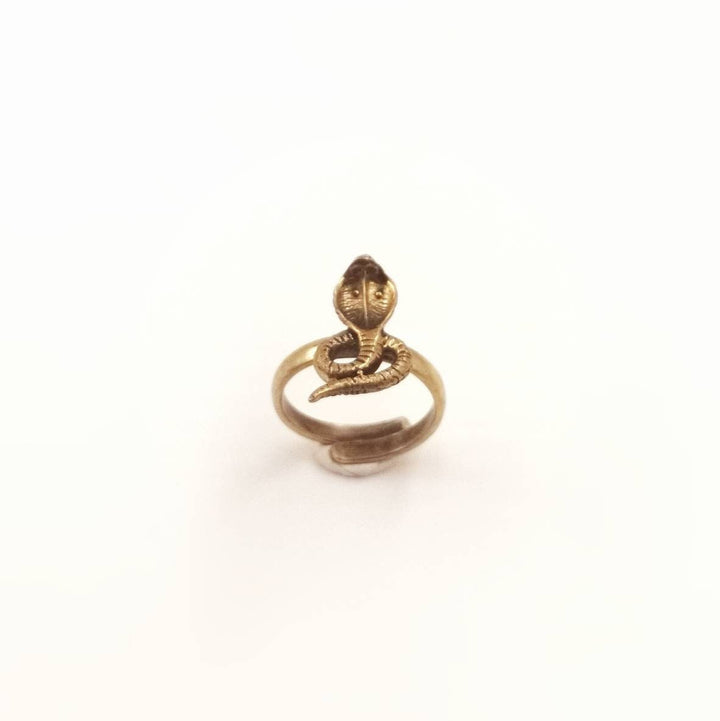 Unisex Gold King Cobra Ring Adjustable