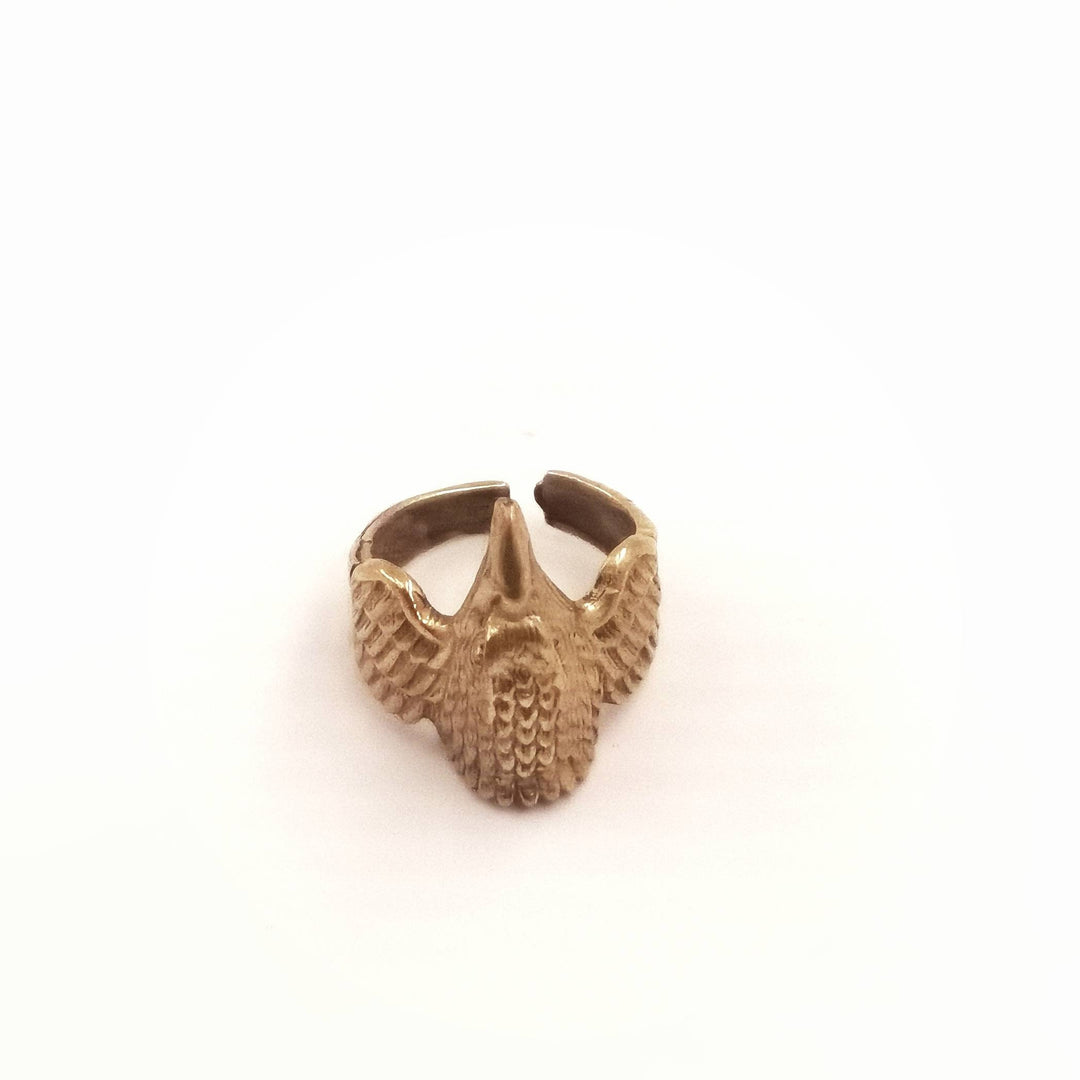 Gold Eagle Head Adjustable Ring