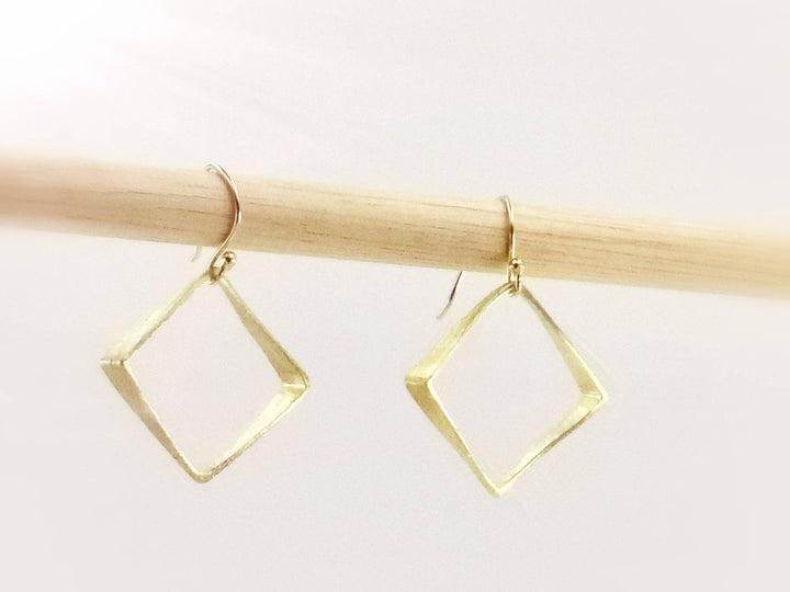 Irregular 3D Square Earrings 925 Silver with Matte Finishing