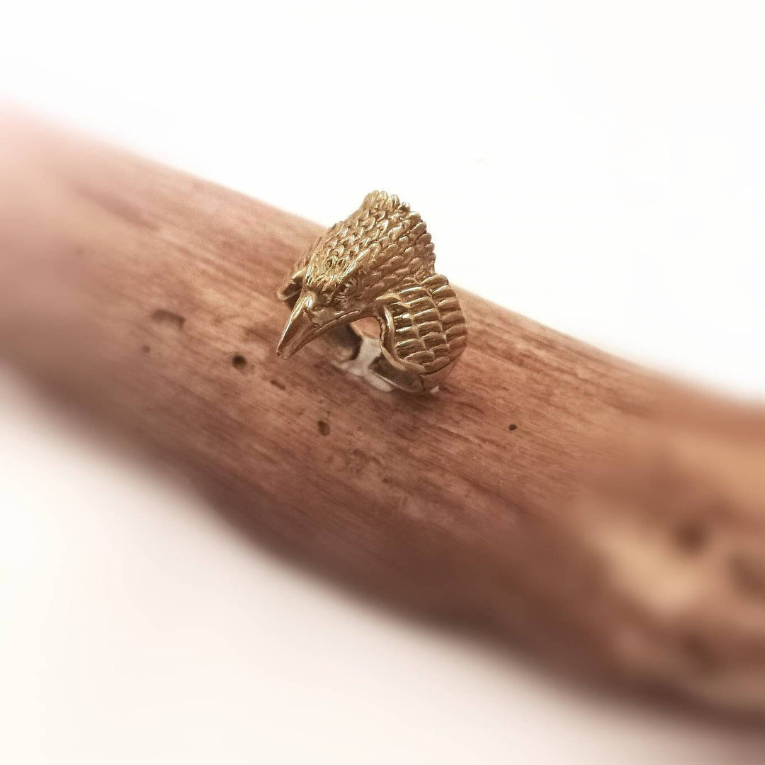 Gold Eagle Head Adjustable Ring