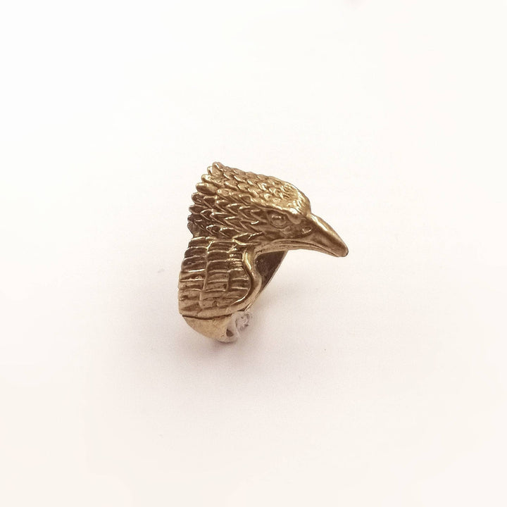 Gold Eagle Head Adjustable Ring