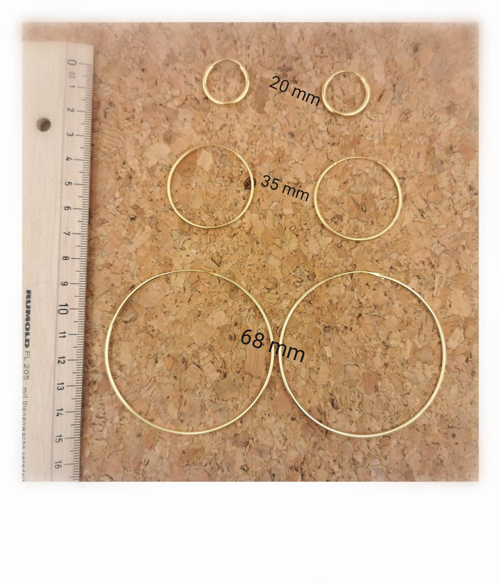 Hoop Earrings with Faceted Gemstones — 18k Gold Plated
