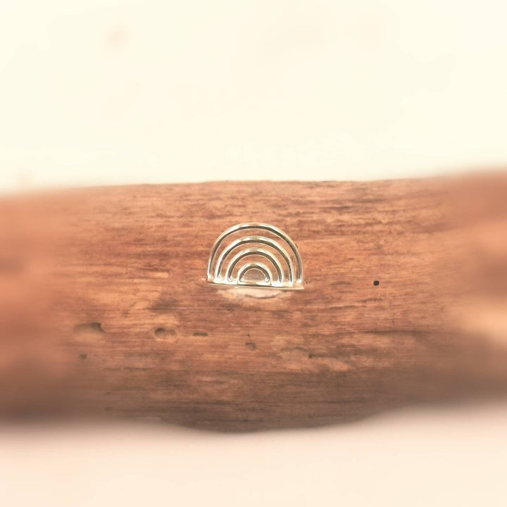 925 Sterling Silver Rainbow Ring, Half Circle Design