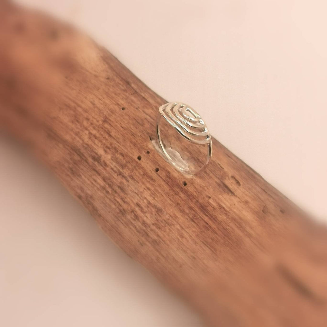 925 Sterling Silver Rainbow Ring, Half Circle Design