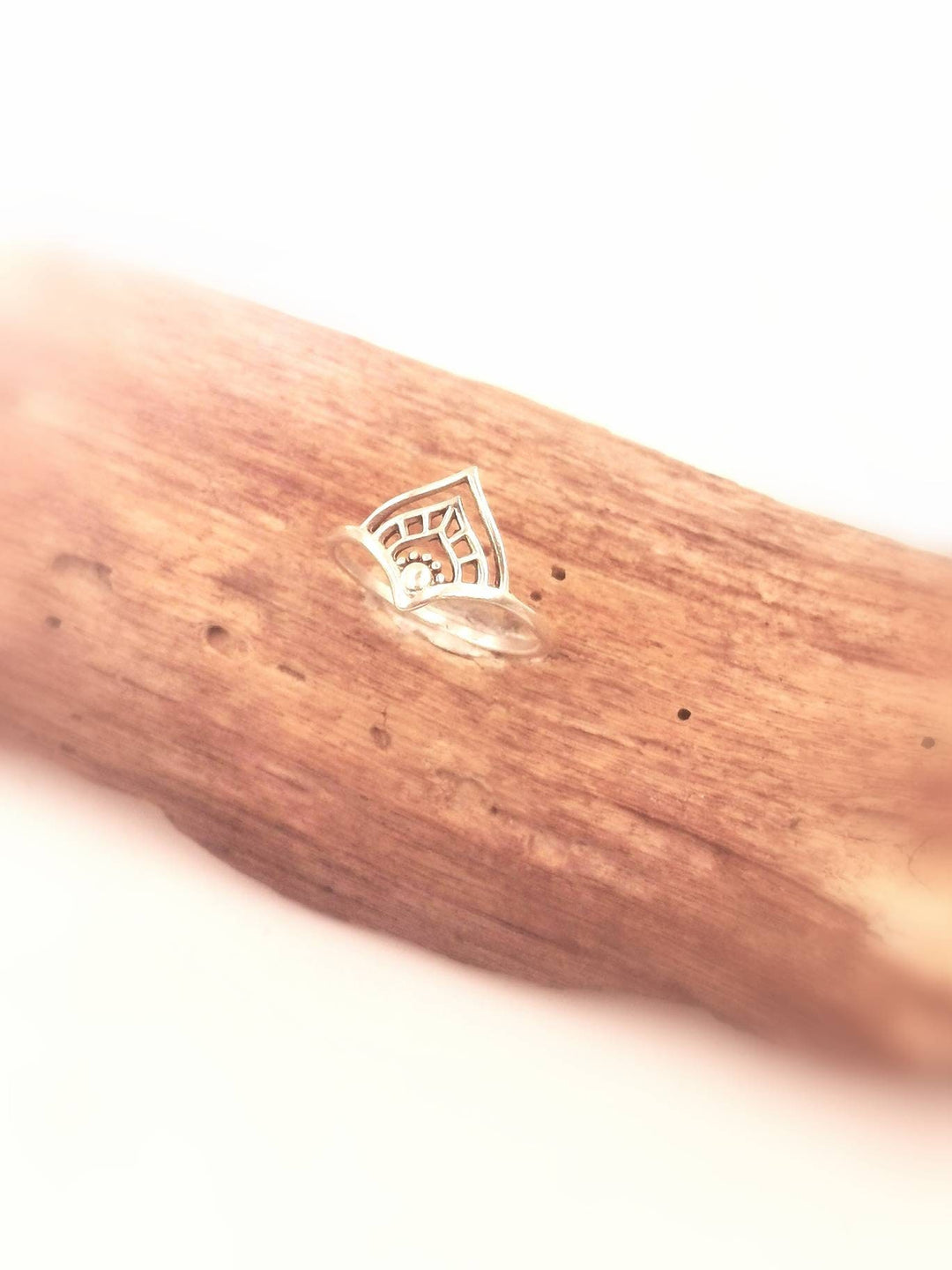 Dainty  Boho Chevron Ring 925 Silver