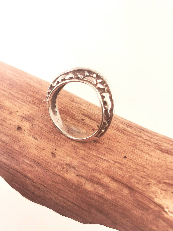 Thick Tribal Unisex Ring 925 Silver, First Nations Ring