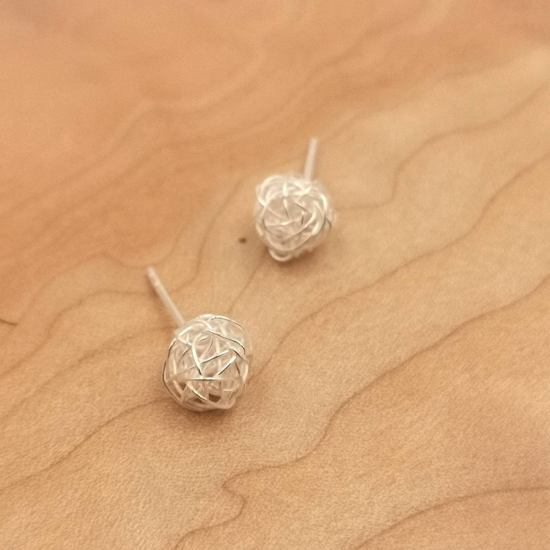 Knot Stud Earrings — 925 Silver