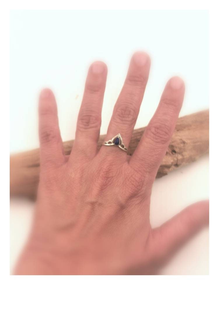 Handmade 925 Silver Princess Ring, Rainbow Moonstone, Labradorite