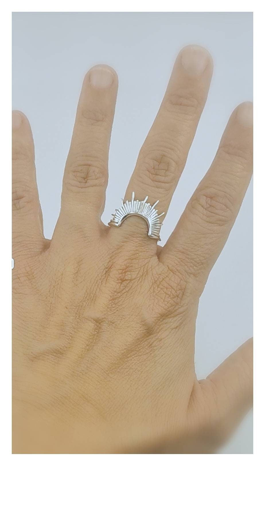 Sunbeam Ring, Stackable Sun Ring — 925 Silver