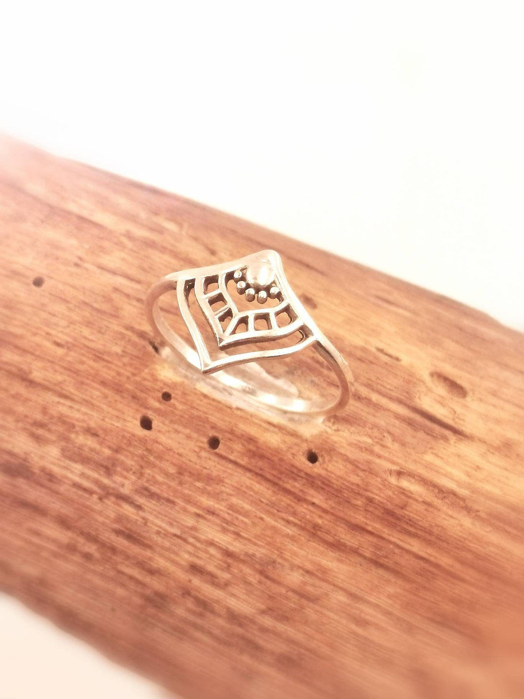 Dainty  Boho Chevron Ring 925 Silver