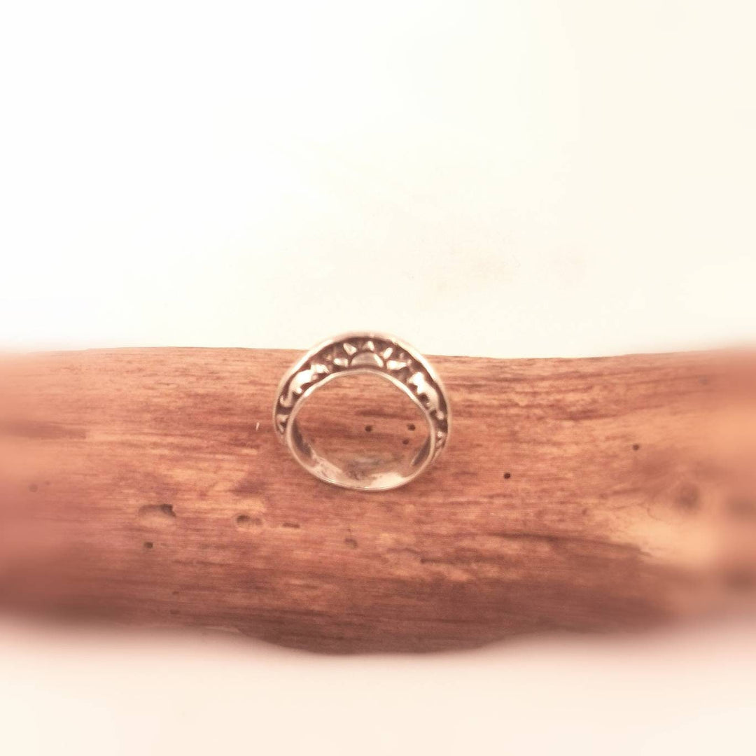 Thick Tribal Unisex Ring 925 Silver, First Nations Ring