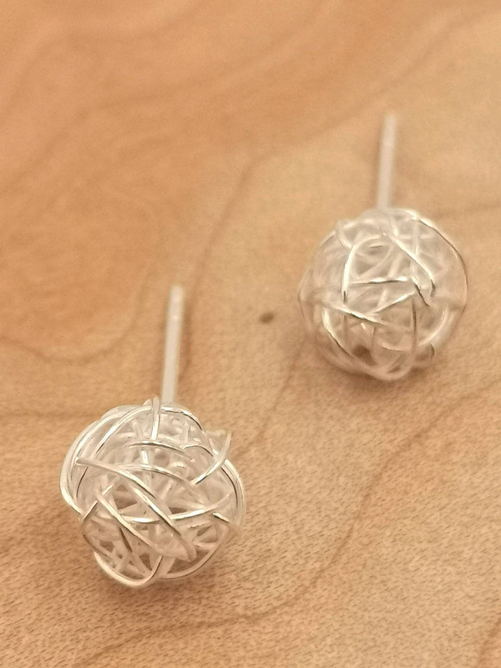 Knot Stud Earrings — 925 Silver