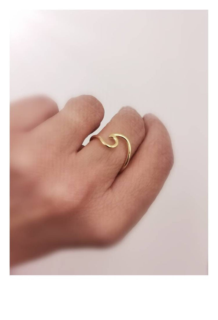 Matte Wave Ring 18K Gold Plated