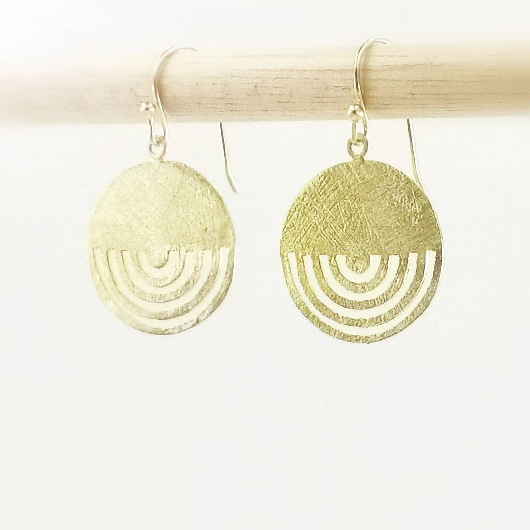 Gold Tribal Mandala Earrings 18k Gold Plated 925 Silver