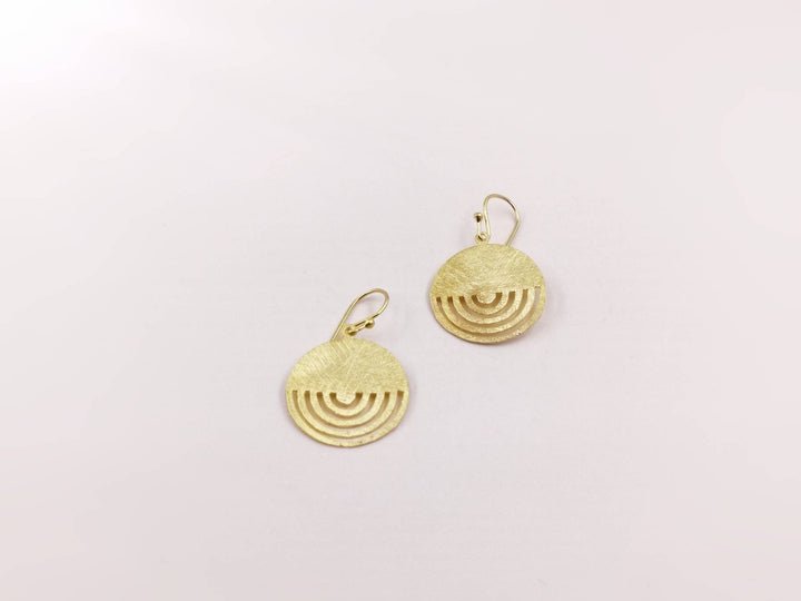 Gold Tribal Mandala Earrings 18k Gold Plated 925 Silver