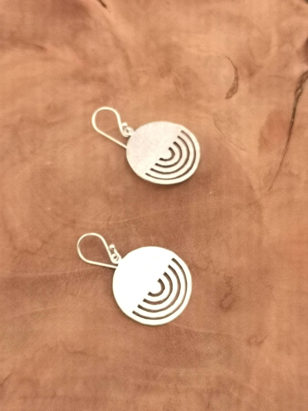 Tribal Mandala Earrings — Matte 925 Silver
